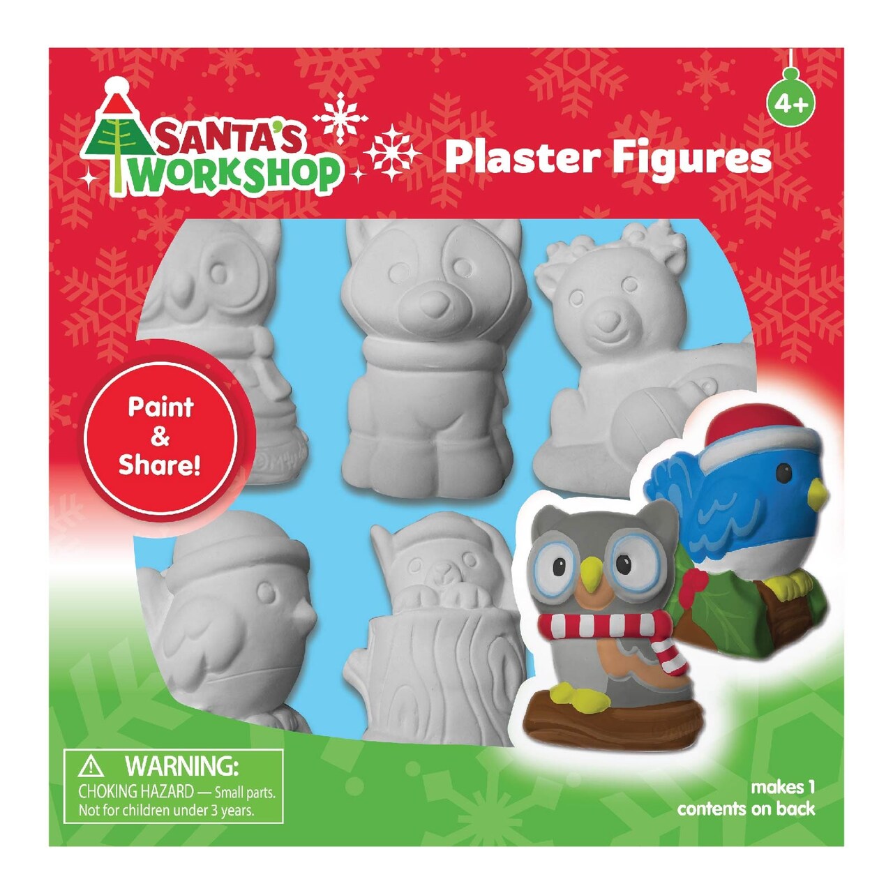 Colorbok Santa's Workshop Plaster Figurine 6/Pkg-Woodland Creatures